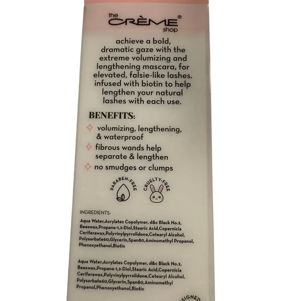 The Creme Shop 3D Mascara Dramatic Duo, Infused With Biotin, Volumizing, NWT